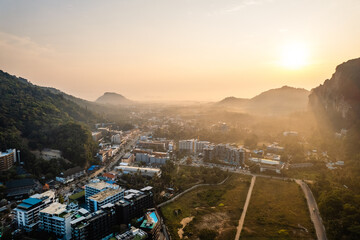 Beautiful view of the seaside town of Krabi