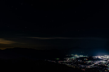 秩父市街の夜景と夜空／埼玉県秩父市
