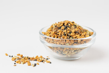 Panch phoron  or panchpuran  Indian and Bengal five spice seeds  blend for cooking  consisting of...