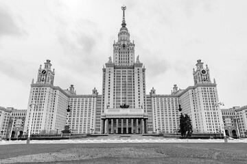 The building of the Lomonosov Moscow State University on the Sparrow Hills in Moscow - 502516075