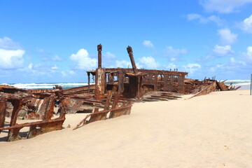 Shipwreck on Fraser Island in Australia