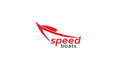 Speed boat logo design vector templet, 