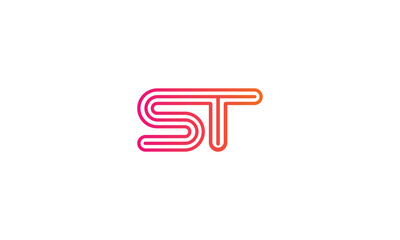 ST latter logo design vector templet, 