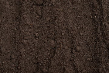 Black land for plant background. Top view.