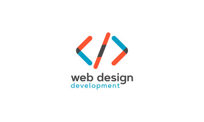 Web Design and development logo design vector templet, 