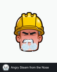 Construction Worker - Expressions - Negative - Angry Steam from the Nose