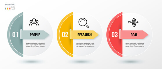 Infographic template business concept with step.