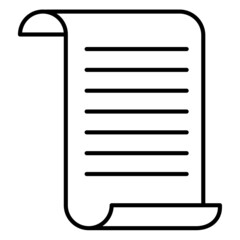Line icon, a pictogram of paper used for writing down information.