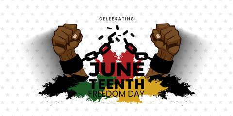 Juneteenth Day, African-American Independence Day, June 19. Juneteenth Celebrate Black Freedom. vector illustration.