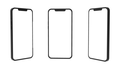 Mobile Phone Template Mockup. 3D illustration.