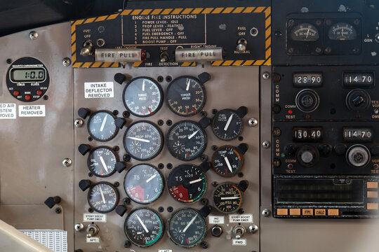 Instumentation of a seaplane - control panel