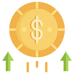 PROFIT flat icon,linear,outline,graphic,illustration