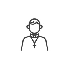Catholic priest line icon