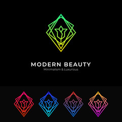 Creative flower logo, luxury flower logo, luxury logo template, flower logo template, flower outline