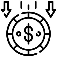 DECREASE line icon,linear,outline,graphic,illustration