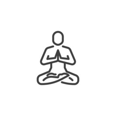 Yoga meditation line icon