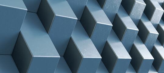 Abstract wide grey geometric background. 3D Rendering.