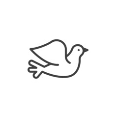 Dove, pigeon line icon