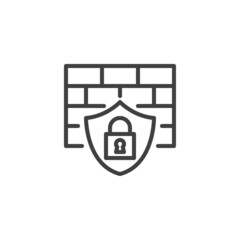 Firewall protection line icon