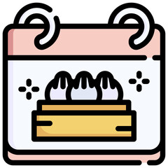 DUMPLING filled outline icon,linear,outline,graphic,illustration