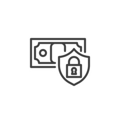 Money security line icon