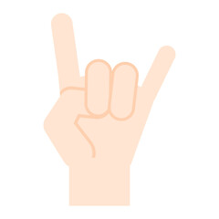 シンプルでかわいい手のイラスト ロックサイン