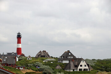 Fototapeta na wymiar Leuchtturm in Hörnum auf der deutschen Nordseeinsel Sylt im Norden