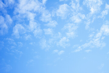 Blue sky and clouds with soft light from the sun