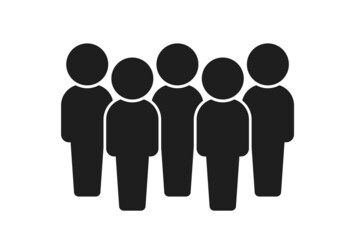 立っている5人の人のアイコン・ピクトグラム - チーム・集団のイメージ素材
