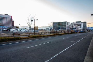 大阪の南港の夕景
