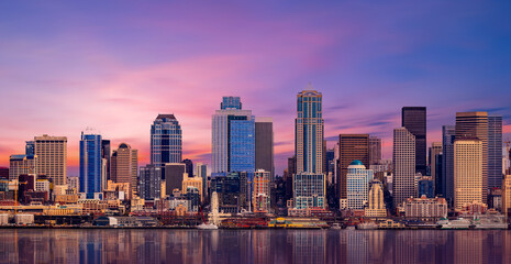 Fototapeta Seattle waterfront and skyline, Washington States,USA obraz