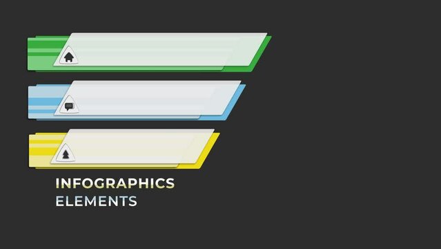 stylish animated infographic elements on alpha channel