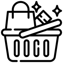 SHOPPING BASKET line icon,linear,outline,graphic,illustration