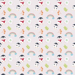 seamless pattern with cute penguin