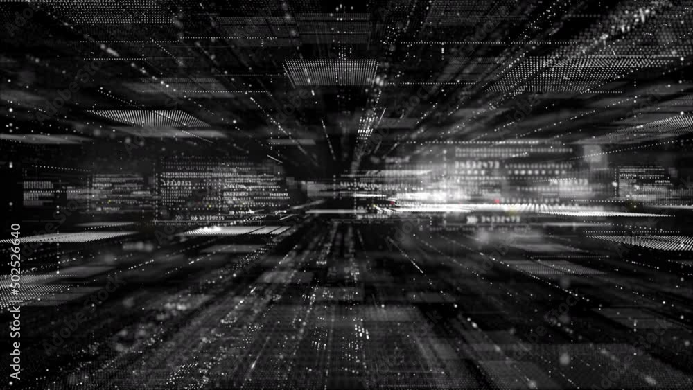 Poster monochrome digital cyberspace and digital data network connections concept. transfer digital data hi