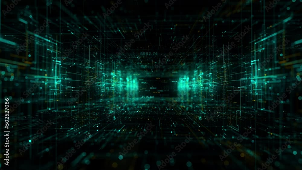 Poster digital cyberspace and digital data network connections concept. transfer digital data hi-speed inte