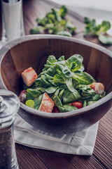 Crab Salad bowl on Served Table