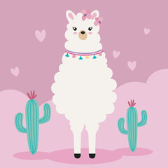 llama and cactus