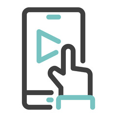 video lesson colored line icon