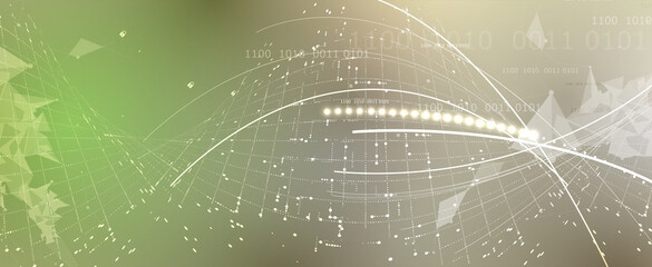 Quantum processing. Deep learning artificial intelligence. Future new technology  for business or science presentation