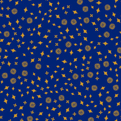 Boho Tiny stars and flowers ethnic seamless pattern. Folk surface background for wrapping, textile and wallpapers.