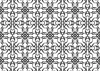 Outdoor-Kissen simple tile with wavy lines drawing on a white background for coloring, vector coloring page © dnapslvsk