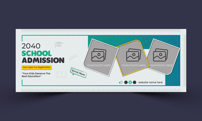 School admission social media facebook cover template