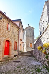 A narrow street in Morcone, a small village in Campania region, Italy.
