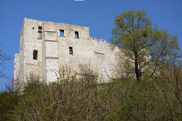 romanesque castle ruins from 14 century in Kazimierz Dolny, Poland