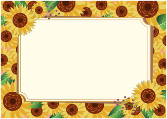 夏のひまわりフレーム
