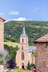 Church of St. Christopher, part of medieval building with masonry and roof tiles on entrance of...