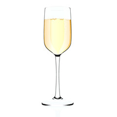 Glass of champagne isolated on a white background