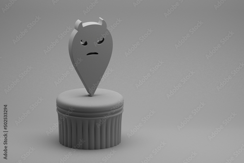 Aufkleber Beautiful abstract illustrations Halloween ghost symbol icons on a column stand and wonderful background. 3d rendering illustration. Background pattern for design.