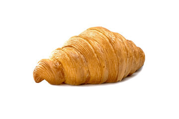 Plain Croissant, a classic crescent-shaped croissant. isolated on a white background.